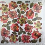 Gold Printed Film Red Flowers